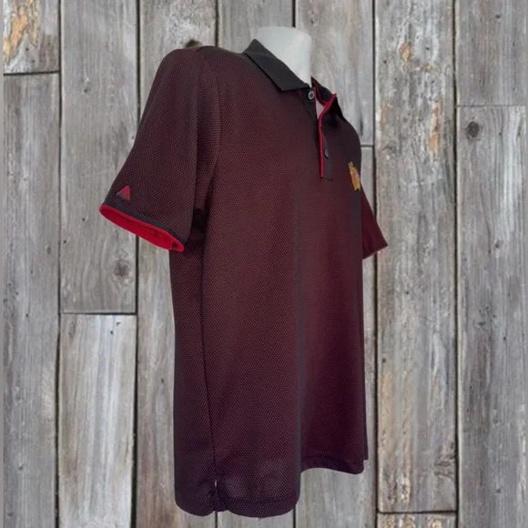 Antigua Chicago Blackhawks Polo Shirt Men’s Size M | Red & Black Dotted Pattern - Picture 2 of 7